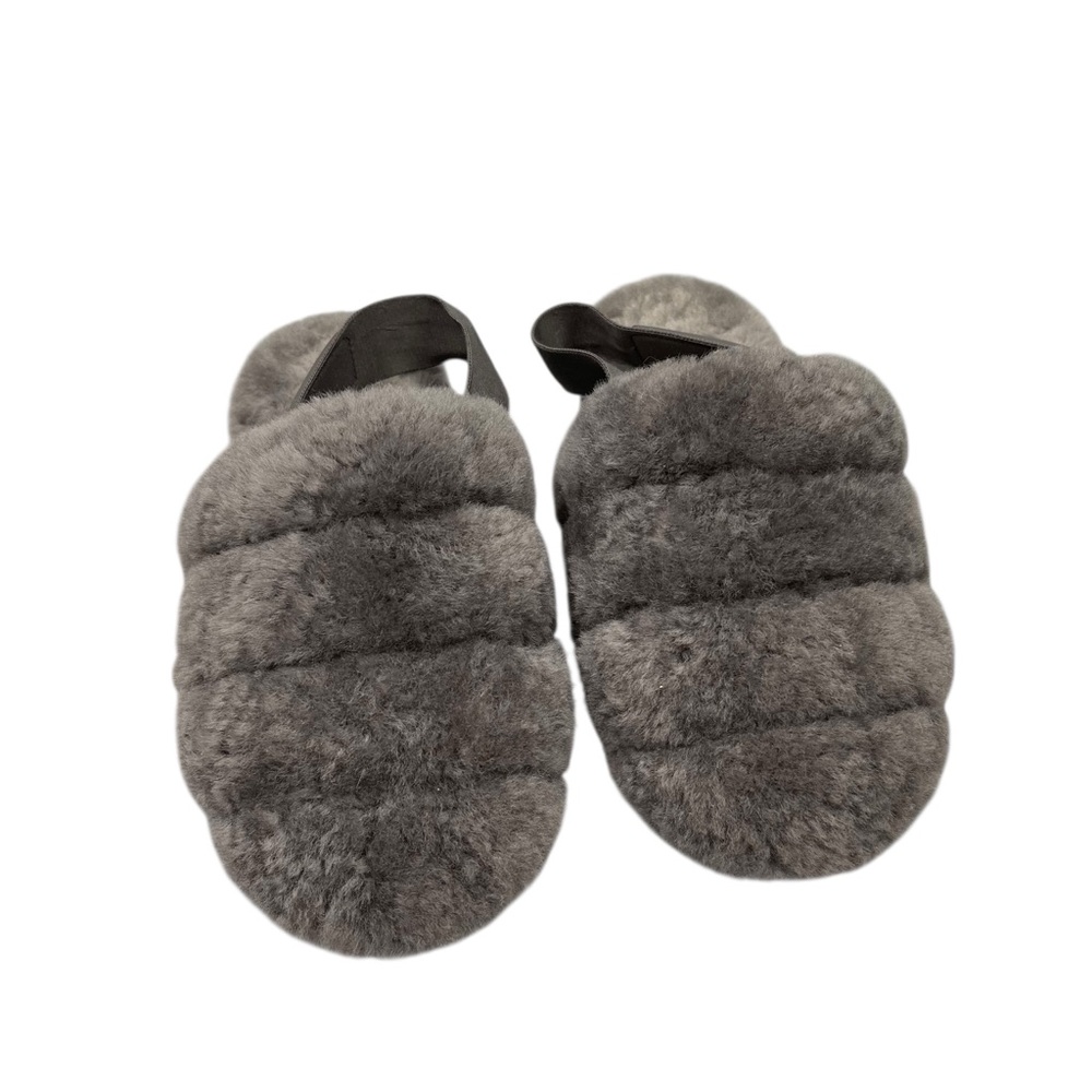 Ugg Slides Gray Plush Size 6 Super Fluff Slipper - image 3